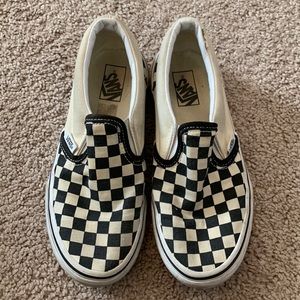 Vans checkered slip on shoes - kids size 3